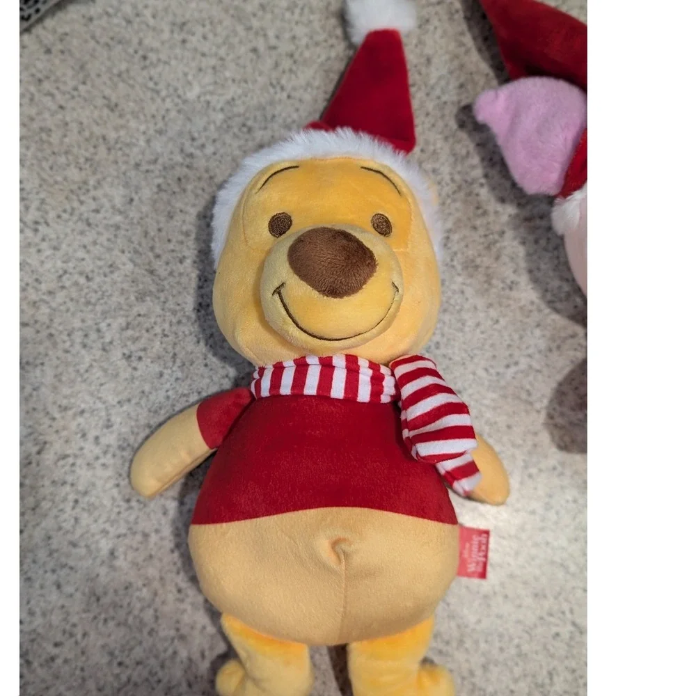 Disney Winnie the Pooh and Piglet Holiday Dog Toy Set Christmas Santa
